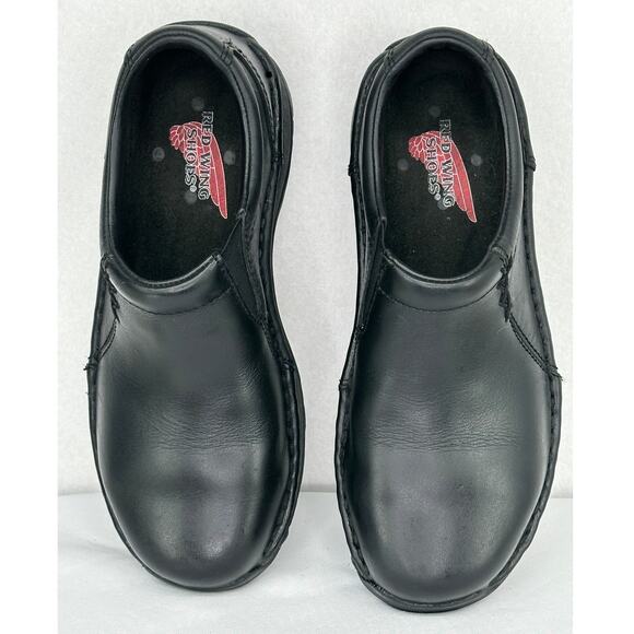 Red Wing Shoes Steel Toe Safety Black Leather Oil Resistant Women's Size 7 - Picture 3 of 7